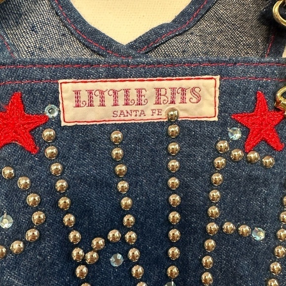 Little Bits Vintage Denim Western Overalls - Picture 6 of 9